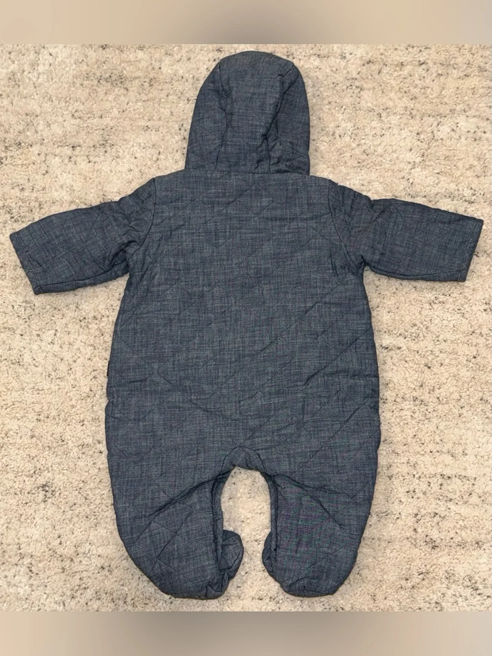 Baby Gap First Favorites Quilted Bunting Snowsuit Blue Hooded 3-6 Months NWT